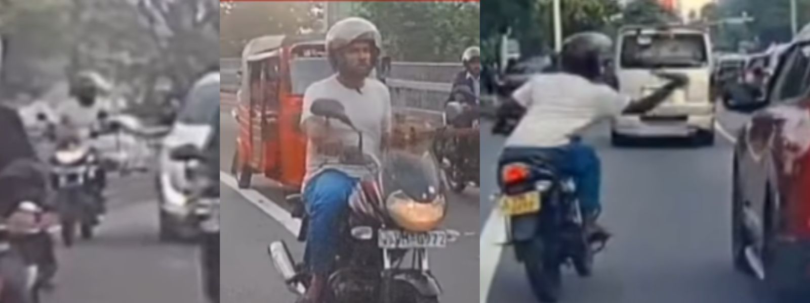 Motorcyclist Arrested After Attacking Vehicles